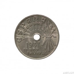 1937. España. Moneda de 25...