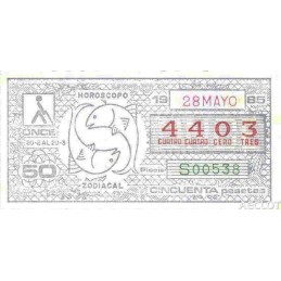 1985. Cupón 28-Mayo