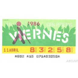 1986. Cupón 11-Abril