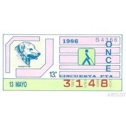 1986. Cupón 13-Mayo