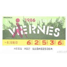 1986. Cupón 6-Junio