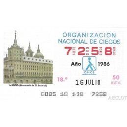 1986. Cupón 16-Julio