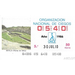 1986. Cupón 30-Julio
