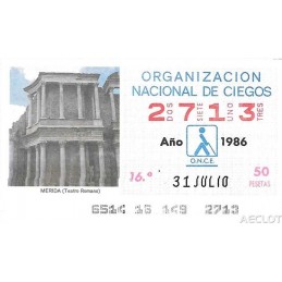 1986. Cupón 31-Julio