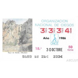 1986. Cupón 30-Octbre