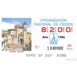 1986. Cupón 18-Novbre