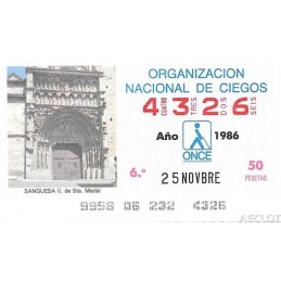 1986. Cupón 25-Novbre