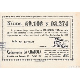 1958. Cacharrería La Chabola