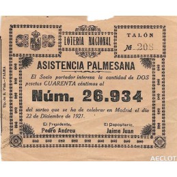1921. Asistencia Palmesana