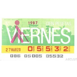 1987. Cupón 27-Marzo