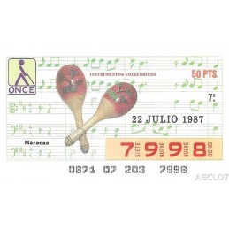 1987. Cupón 22-Julio