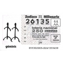 Sorteo 55 de 1993. Geminis