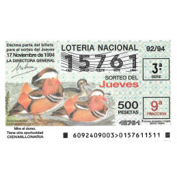Sorteo 92 de 1994