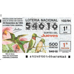 Sorteo 102 de 1994