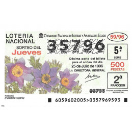 Sorteo 59 de 1996