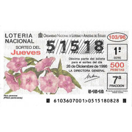Sorteo 103 de 1996