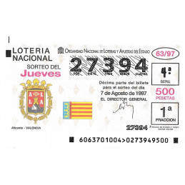 Sorteo 63 de 1997