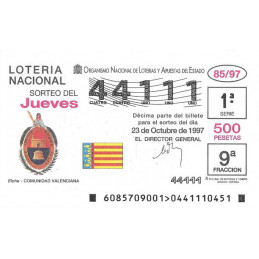 Sorteo 85 de 1997