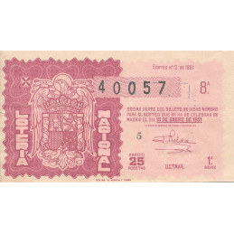 Sorteo 2 de 1951
