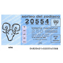 Sorteo 48 de 1992. Aries
