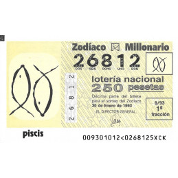 Sorteo 9 de 1993. Piscis