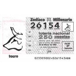 Sorteo 23 de 1993. Tauro