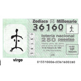 Sorteo 13 de 1993. Virgo