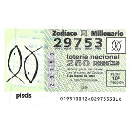 Sorteo 19 de 1993. Piscis
