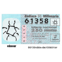 Sorteo 1 de 1993. Cáncer