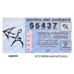 Sorteo 73 de 1991. Sagitario