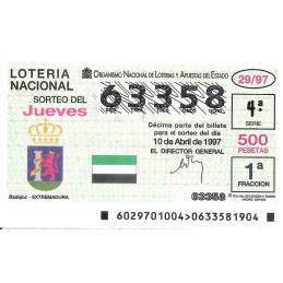 Sorteo 29 de 1997