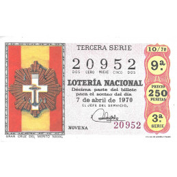 Sorteo 10 de 1970