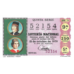 Sorteo 29 de 1970
