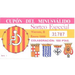 1988. Cupón del Minusválido
