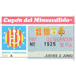 1988. Cupón del Minusválido