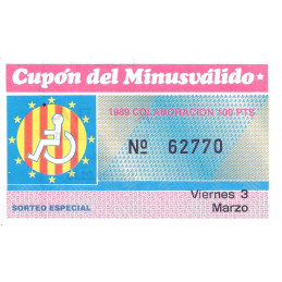 1989. Cupón del Minusválido