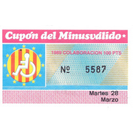 1989. Cupón del Minusválido