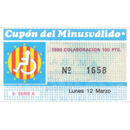 1990. Cupón del Minusválido