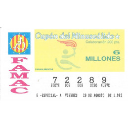 1992. FAMAC. Cupón del...